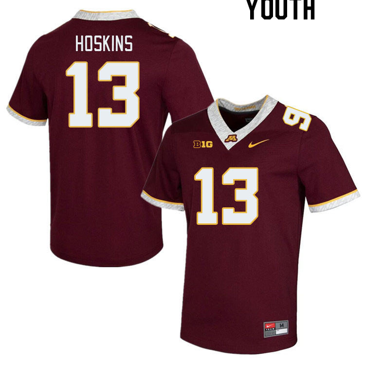 Youth #13 Kristen Hoskins Minnesota Golden Gophers College Football Jerseys Stitched-Maroon